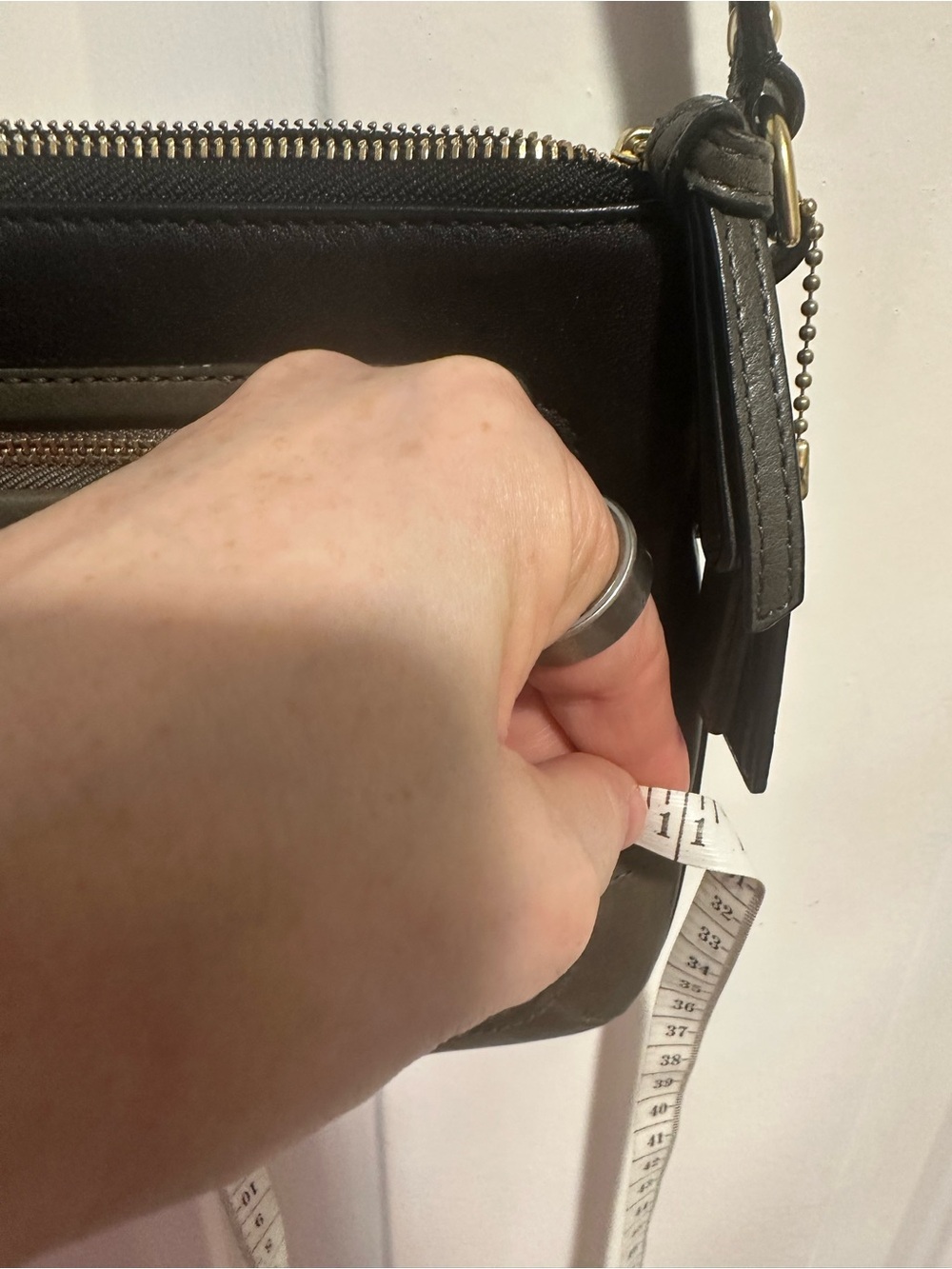 Coach Black Patent and Smooth Leather Tag Keychain - Picture 6 of 8